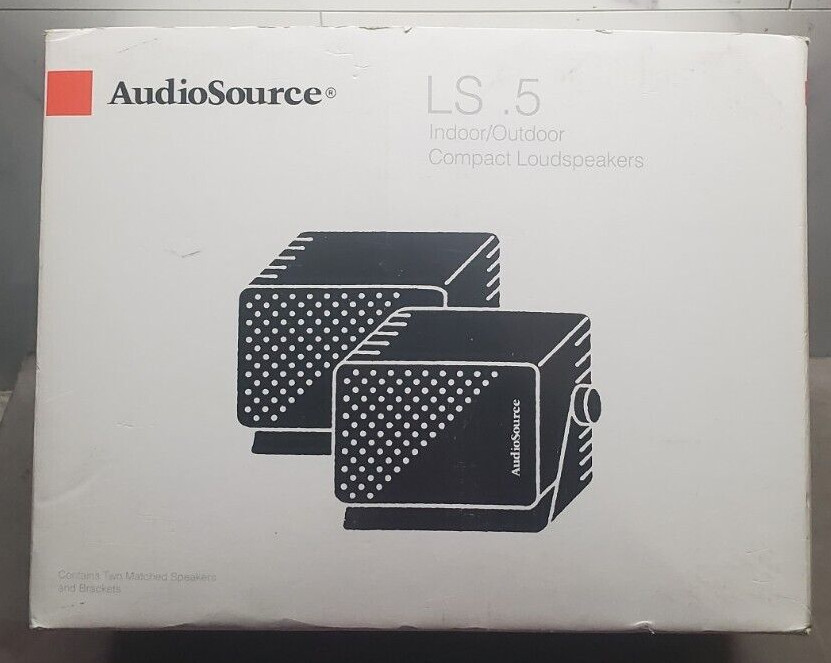 AudioSource LS .5 Indoor/Outdoor 40W 8 OHMS Pair of Speakers NOS