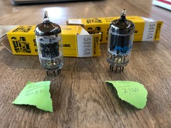 Matched Pair of 5814A (12AU7) Tubes Tested Excellent on Hickok 533A