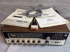 THE FISHER 800-T Stereo Receiver 500-TX with Remote RK-30, Wood Cabinet & Manual