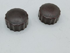 Vintage Motorola Tube Radio Knobs Lot of 4 Brown Scalloped Splined Control Knobs
