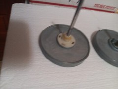 Akai GX-77 Flywheel Left & Right Supply With Capstan Gear & Shaft Holder