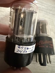 NOS Matched Quad GE 6SN7 GTB Red Label Side Getters OLD STOCK 60s