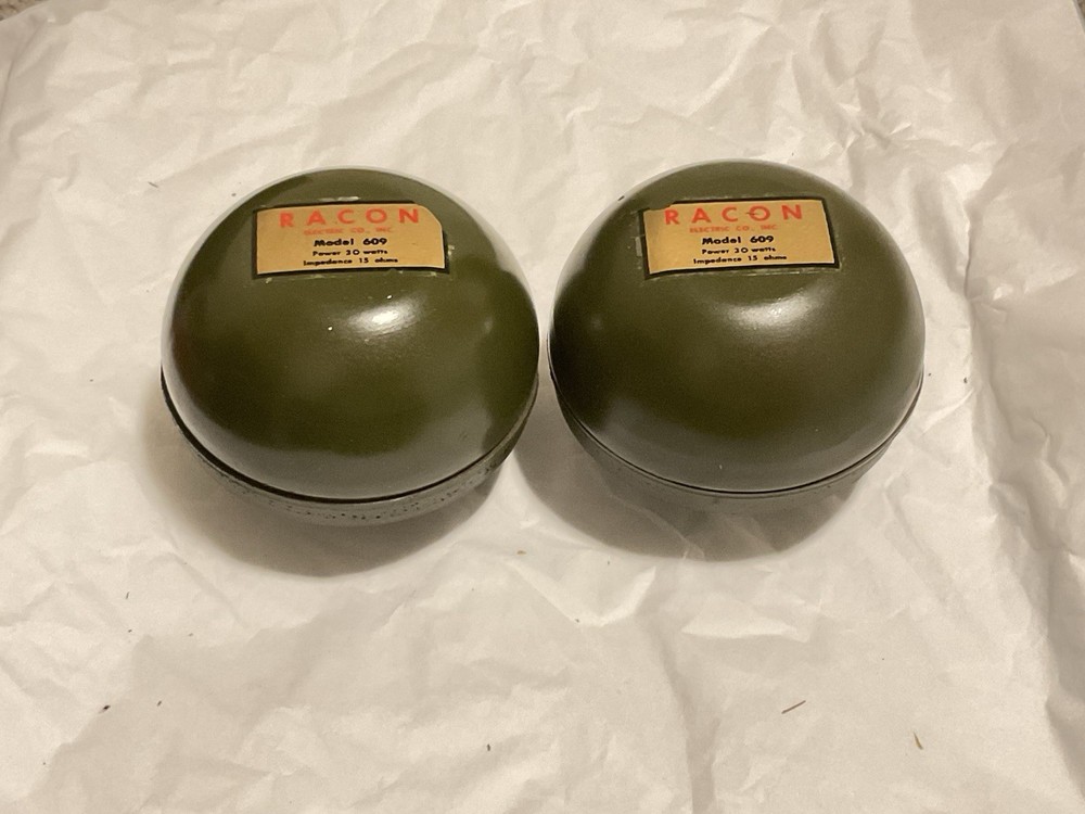 New Vintage Pair Of Racon Loudspeaker Drivers Model 609 30 Watts 15 Ohms 1953