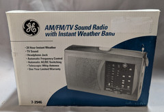 GE General Electric Portable AM FM Radio 7-2946 With Instant Weather & TV Band