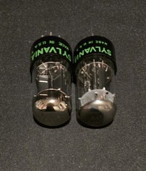 SYLVANIA 6SN7 GTB TUBE 1951 CHROME TOPPED HALO BLACK PLATES MATCHING SET
