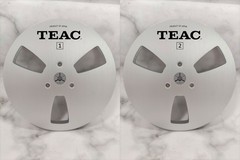 One Pair Red TAPE REEL TEAC 7” inch Light Metal Aluminum Take Up Reel
