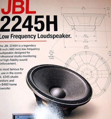 JBL 2245H /B460 Subwoofer/Studio Poster 19″ x 13″ Audiophile Vintage Horns ’81