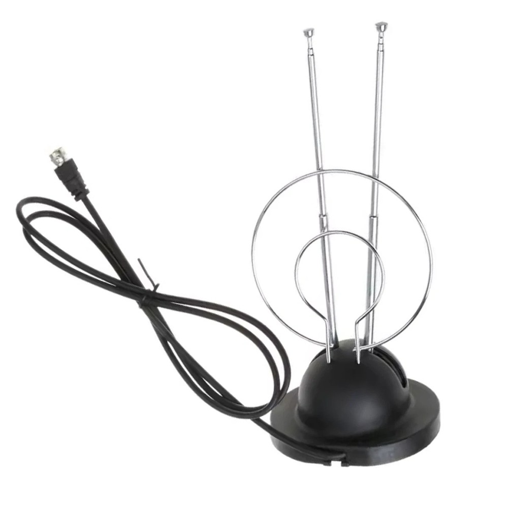 FM Radio Stereo Receiver Indoor Telescopic Rabbit Ears ANTENNA 75 Ohm Coax Cable