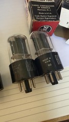 Matched Pair 12SN7 GT Black Plates D Getters RCA Nos