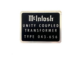 McIntosh Lab, Binghamton NY, 1-FACTORY ORIGINAL MC240 Output X-Former Decal 60s