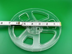 7-inch Take-up Reel 7″ x 1/4″ ~ 2-1/4″ Hub ~ Empty Clear Plastic ~ No Tape ~ NOS
