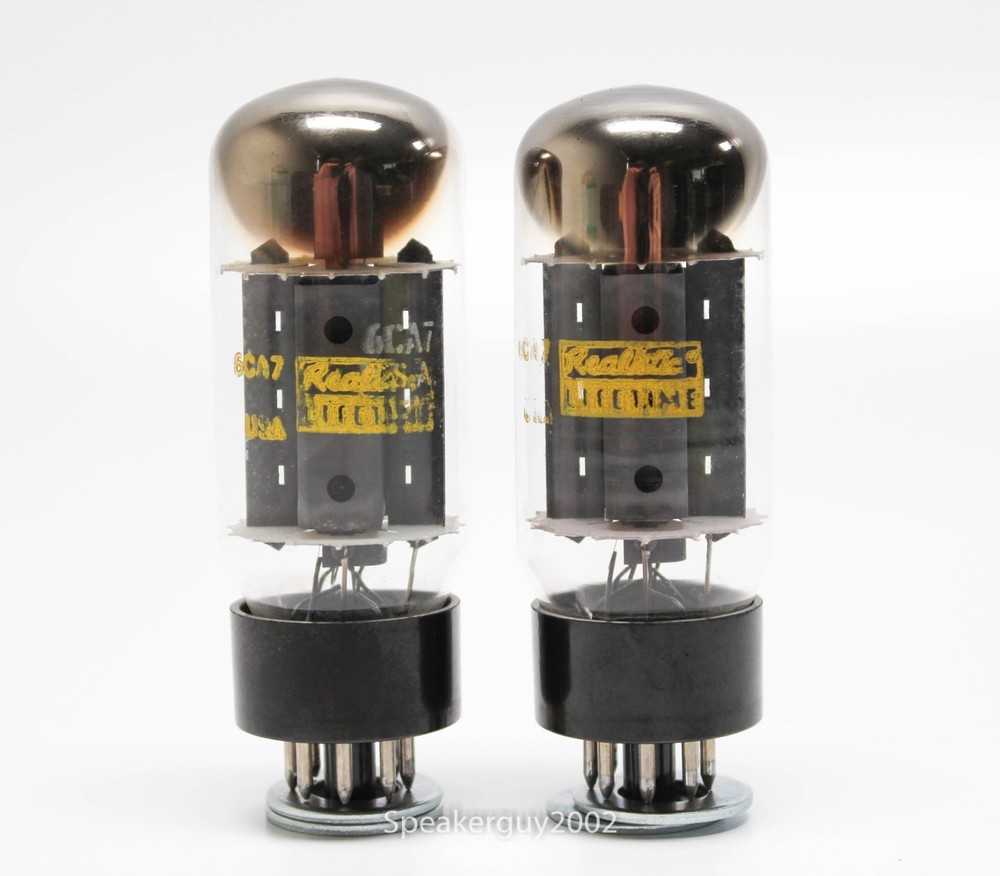Matched Pair Realistic Lifetime – GE Fat Bottle 6CA7 EL34 Vacuum Tubes — KT2