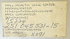 Ampex 787 14″ Instrumentation Tape Reel Military Telemetry 1976 TSD3