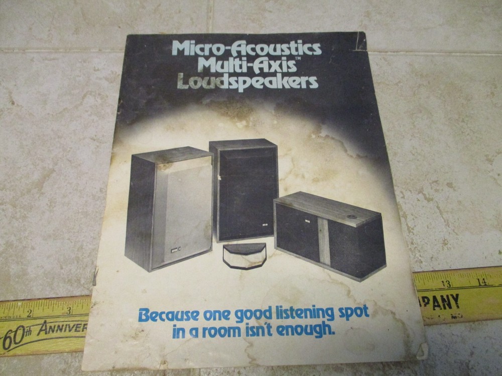 VTG Micro Acoustics MA Multi Axis Loudspeakers Speaker HiFi Brochure Pamphlet