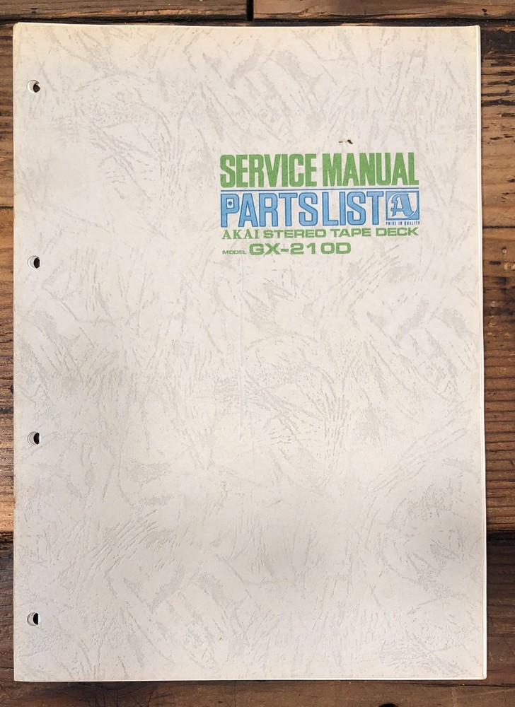Akai GX-210D Reel to Reel Service Manual *Original*