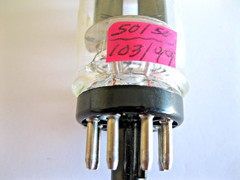 SYLVANIA 6SN7GTB AUDIO VACUUM TUBE BLACK T PLATE O GETTER, COIN BASE TV-7 TESTED