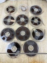 Lot of 11 Vintage Loose Reel to Reel Tapes Irish Scotch Plastic Uptake Reels