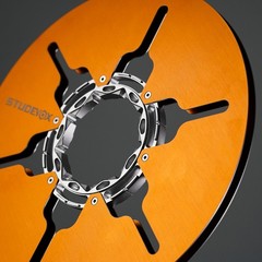 Studevox 10.5″ Edge Polished Orange Aluminium Tape Reel For Reel Tape Recorders