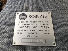 Vintage Rheem Roberts 771X Reel to Reel Recorder made in Japan -Video to hear it