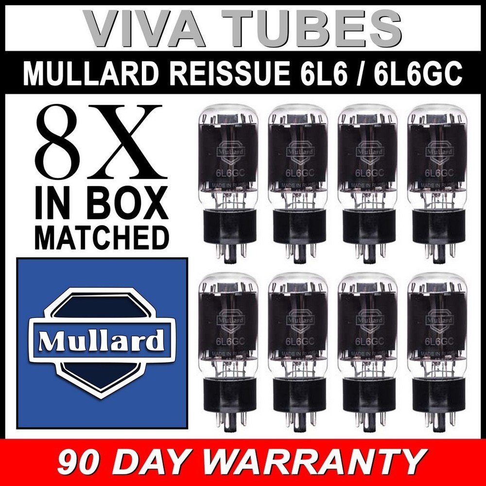 Brand New Mullard Reissue 6L6GC 6L6 Current Matched Octet (8) Vacuum Tubes