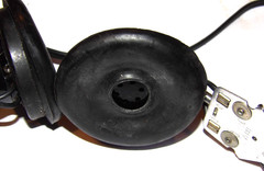 WWII MURDOCK TYPE P-23 AVIATION HEADPHONES! HB-7 HEADBAND! 1/4″ PLUG/RUBBER PAD