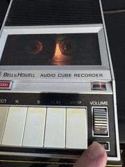 VTG Bell & Howell Audio Cube Cassette Recorder 450A + Case & Pwr Cord – Works