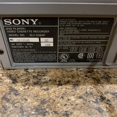 Sony SLV-D360P DVD VCR Combo VHS Cassette Player Hi-Fi Stereo Remote