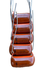 NOS Vintage Capacitor Sprague 220P +10%-400DC- Orange Brown Drop (Lot of 5)