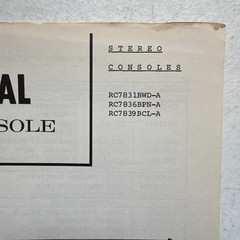 General Electric 1965 Stereo Consoles RC7831BWD-A, RC7836BPN-A Service Manual