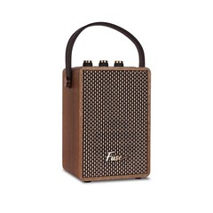Fuse Andle Brown Real Wood Vintage Retro Bluetooth Speaker w/ Leather Handle