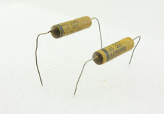 NOS Qty 2 Aerovox .01uF 10% 200V Capacitors Matched Pair Paper Wax Tone Caps USA