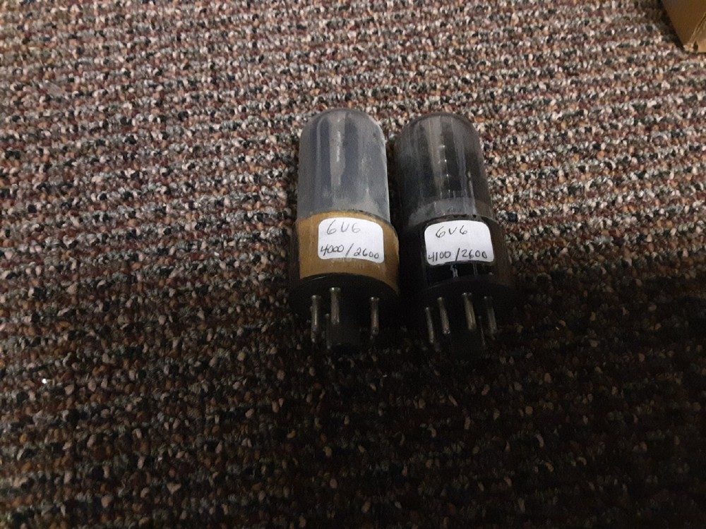 Pair Delco 6V6GT / Dark Glass Vintage Radio Tube Guitar Audio Amp Tested