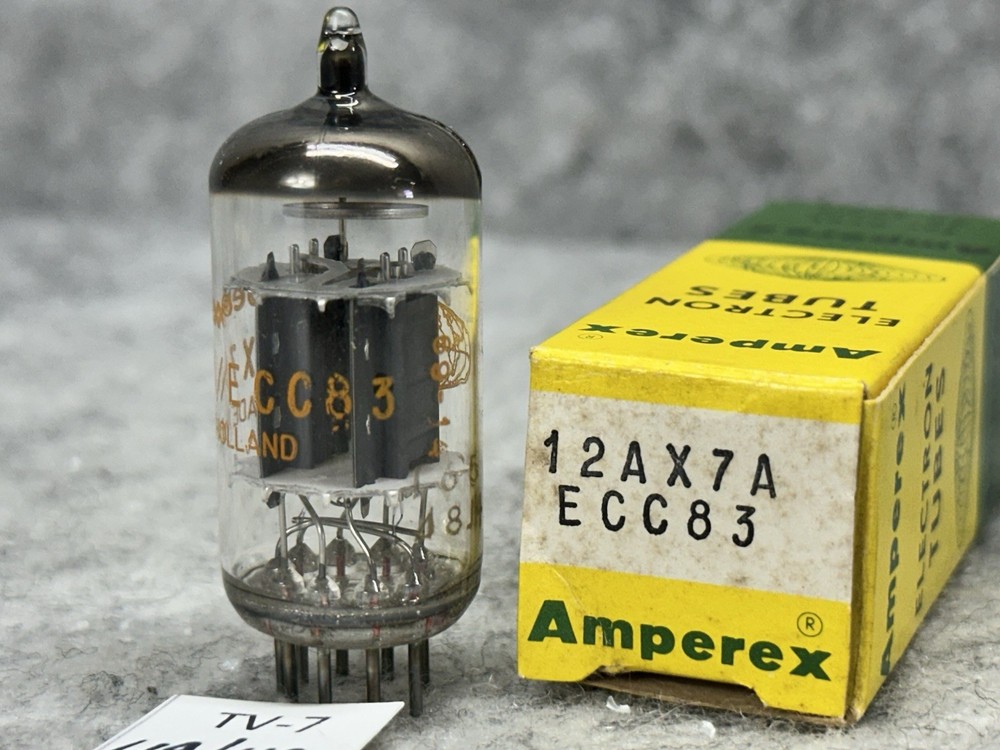 NOS NIB AMPEREX 12AX7A ECC83 MADE IN HOLLAND TUBE TESTS 100% AMPLITREX