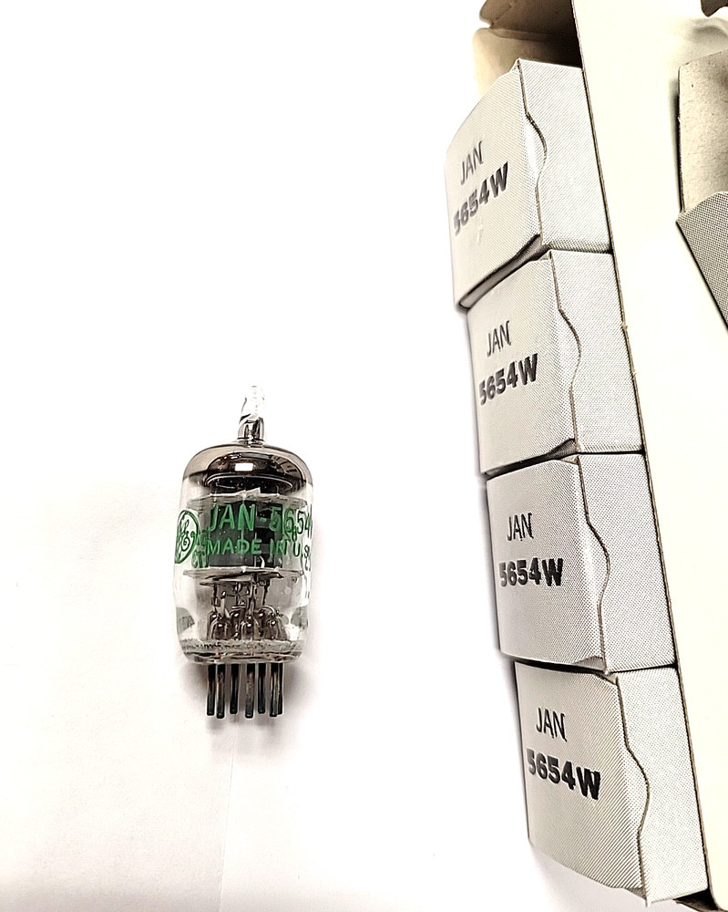G.E. JAN 5654W Vacuum Tubes Military Grade Electron New Old Stock sleeve of 5pc