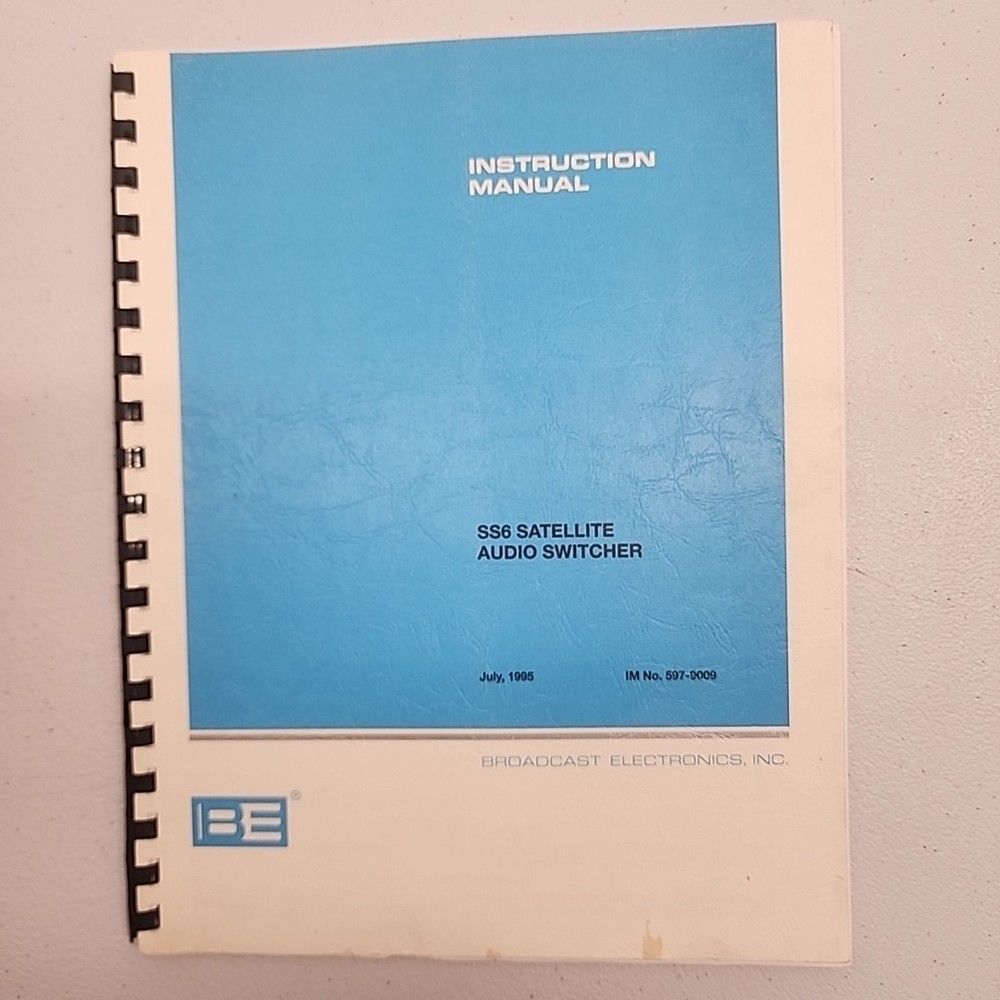 BE Satellite Audio Switcher SS6 Instruction Manual