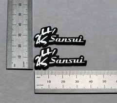 Sansui Speaker Badge Logo Emblem – Premium Silver Pair With Self Stick Adhesive