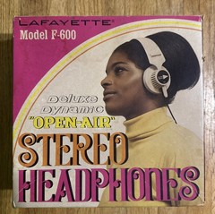 Rare – Vintage Lafayette Deluxe Dynamic Open Air Stereo Headphones F-600 New 🎧