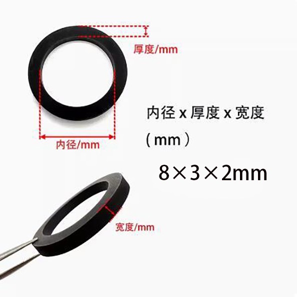 4PCS 8×3×2mm Tire Belt Loop Rubber Ring For Cassette Deck Tape Recorder