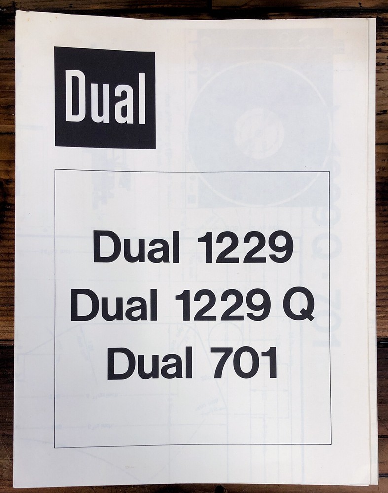 Dual Model 1229 1229Q 701 Mounting Template *Original*