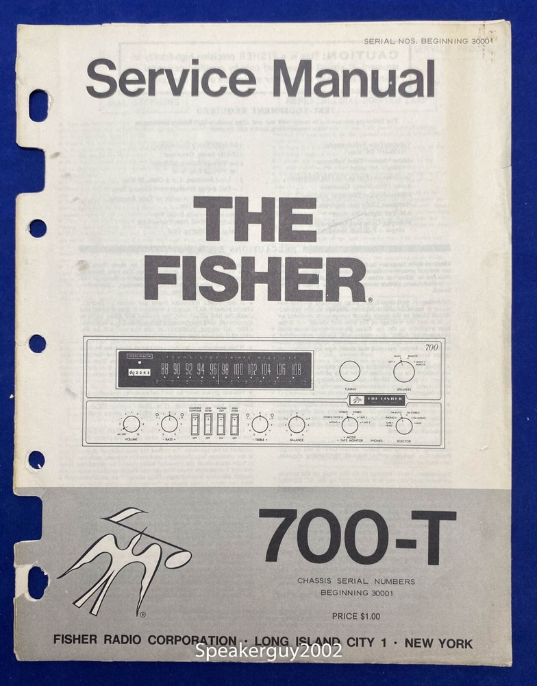 Original THE FISHER / 700-T / Service Manual — #3