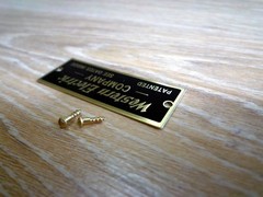 WESTERN ELECTRIC COMPANY NAMEPLATE LOGO LABEL BADGE – New reproduction for DIY