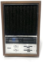 Vintage RCA RZC378 X-411 AM FM Radio Walnut Wood Cabinet Tested