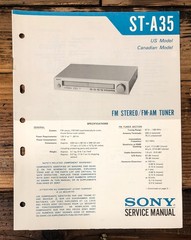 Sony ST-A35 Tuner Service Manual *Original*