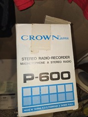 Vintage 1977 Crown P-600 AM/FM/Cassette Boombox Stereo Radio Recorder,Japan,Box