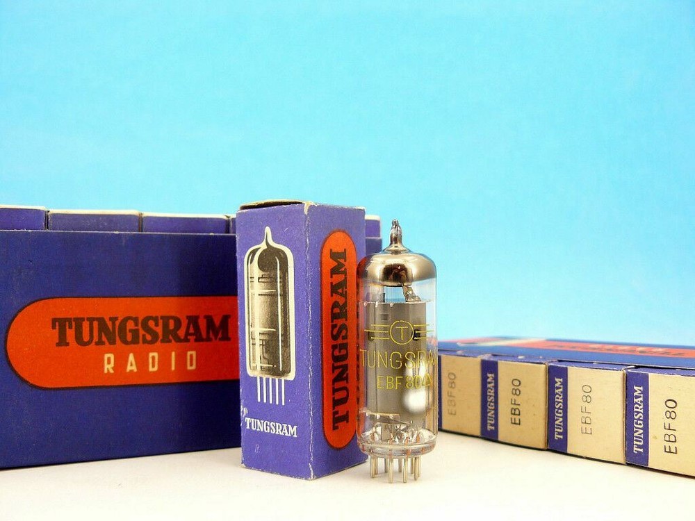 1 x EBF80 TUNGSRAM Double Diode-Pentode TUBE / 6N8 ZD152 WD709 Valve NEW BOX