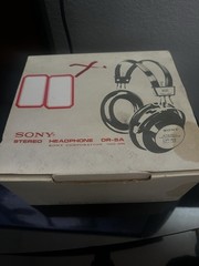 Sony DR-5A Stereo Headphones Black Silver Adjustable Headband 6.35mm 1970s Box