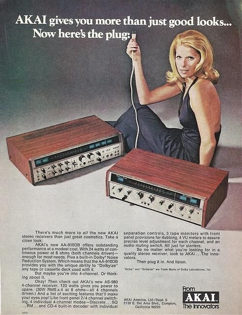 AKAI Vintage Magazine Ad 1960s Stereo Receiver Print 12x8in Metal Sign Poster