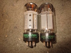 (2) Near Mint Sylvania Double Halo 6CA7 Fat Boy Guitar Audio Tubes
