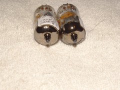 2 x 6DJ8/E88CC Amperex Tubes*Dimpled Disk Getter*Super Strong Matched Pair*#20