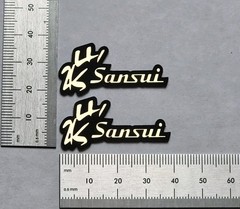 Sansui Speaker Badge Logo Emblem – Premium Gold Pair With Self Stick Adhesive